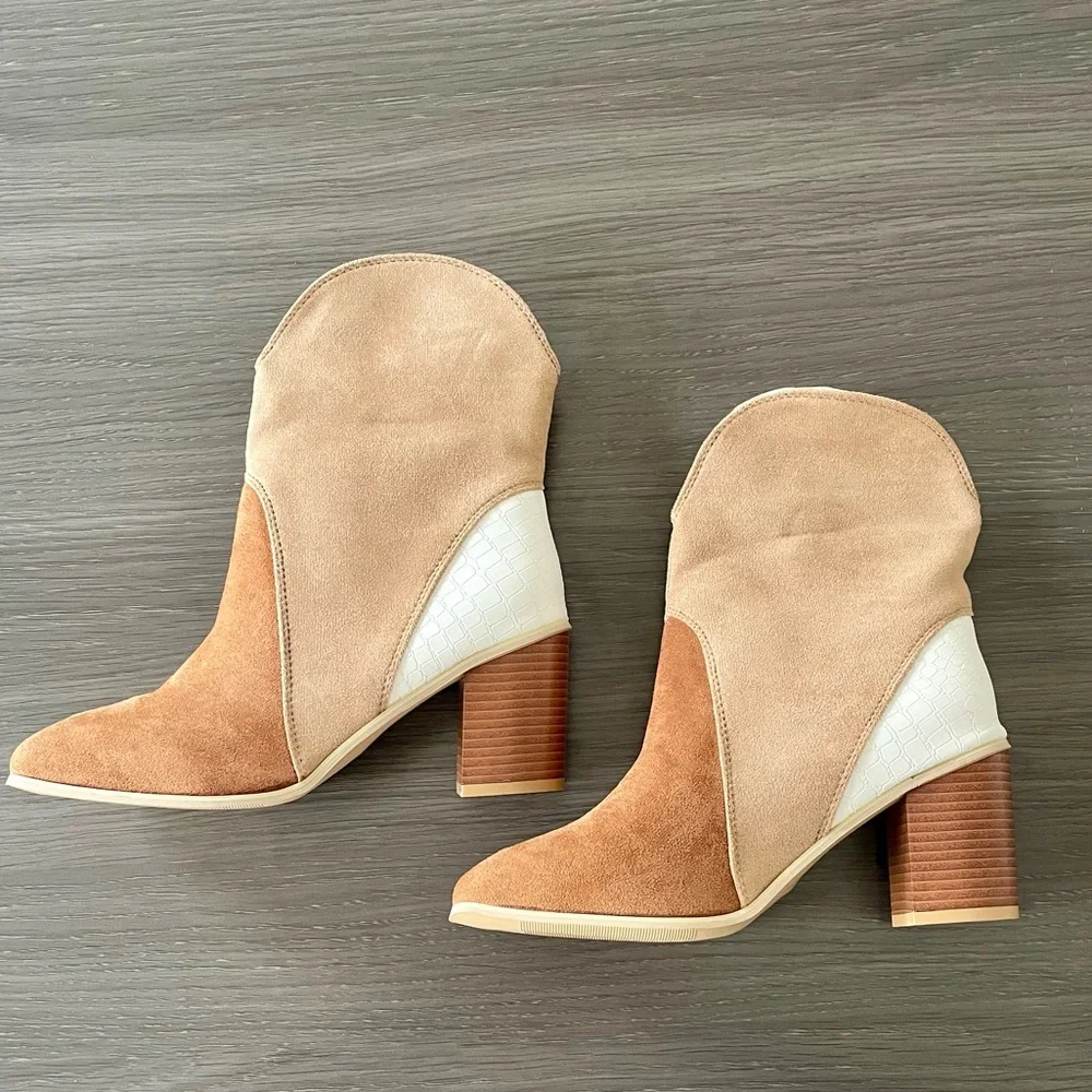 Chestnut Color Block Suede Boot - Picture 12 of 16